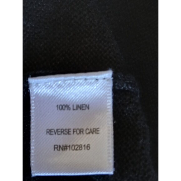 Garnet Hill Womens XL 100% Linen Black Sweater Button Front Lightweight Classic - Picture 15 of 15